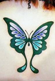 tatuagem de pescoço requintado borboleta