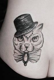 kvindelige bagdel smukke kat bue ædelsten tatovering billede billede