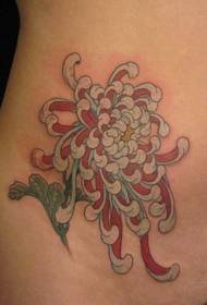 un bellissimo disegno del tatuaggio del crisantemo del ventre