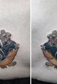 abdominal popular color small swallow tattoo pattern