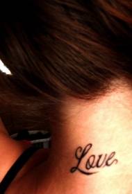 ženski vrat engleskog abecede tetovaža uzorak
