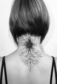 flicka hals svart kreativa smycken tatuering mönster