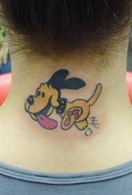 kaklo mielas animacinio šuns tatuiruotės modelis