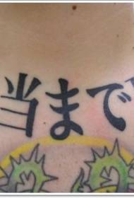 Hals Schwaarz asiatesch japanesch Charakter Tattoo Muster