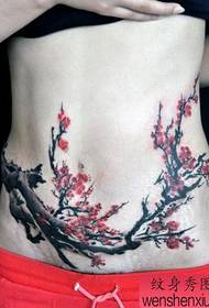 beauté abdomen encre peinture prune modèle de tatouage