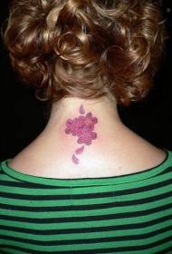 လည်ပင်းအရောင်ပန်းရောင် Petal tattoo ပုံစံ