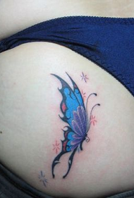 краса сексуальний поп-колір стегна татуювання метелик