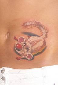 Uzorak tetovaže trbuha: uzorak tetovaže malog miša u boji trbuha