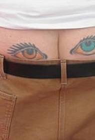 motif de tatouage yeux couleur hanche