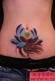 schoonheid buik kleur lotus tattoo patroon