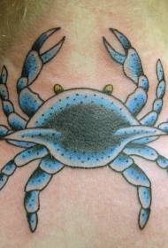 Nek blauw en grijs krab tattoo patroon