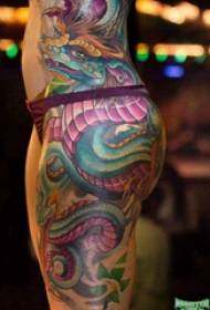 Hip Tattoo Girl Hips Maalattu Dragon Tattoo Picture