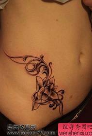 pop sexy buik lotus tattoo patroon