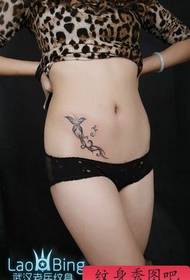 model de tatuaj de burtă: model de tatuaj de viță de fluture burtă frumusețe