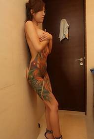 seksualus grožio pilvo spalvos fenikso tatuiruotė