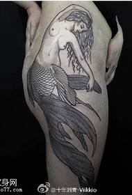 hip klassiska sjöjungfru tatuering mönster
