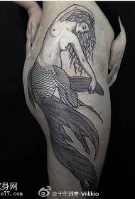 hip classic mermaid tattoo pattern