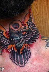 Neck Red Raven Tattoo Patroon