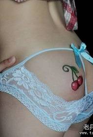 Salute di bellezza Modellu di u tatuu di una ciliegia di u culore