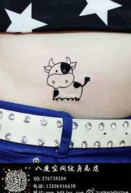 modello di tatuaggio di bellezza pancia cute cartoon vitello