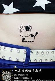 schoonheid buik cute cartoon kalf tattoo patroon