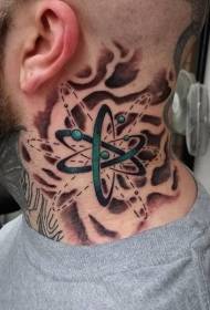 Modello del tatuaggio del simbolo dell'atomo di colore del nuovo genere del collo