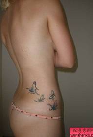 fianchi di ragazze bellissimo modello di tatuaggio farfalla color pop