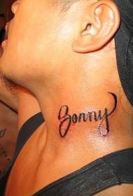 modello di tatuaggio inglese collo nero