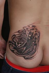 personlighet stilig pojke höft bläckfisk bläckfisk bläckfisk tatuering mönster