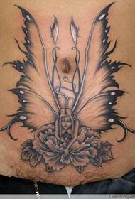 Abdominal Angel Elf Tattoo Model