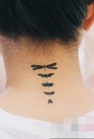 jenter bak halsen svart og hvitt kunst lite fersk tatovering mønster