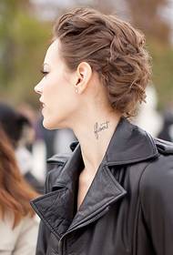 महिला गर्दन आकस्मिक फैशन अंग्रेजी टैटू आंकड़ा