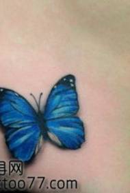 nuostabaus grožio klubų spalvos drugelio tatuiruotės modelis