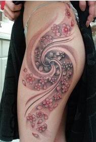 natiche di bellezza sexy e bellissimi fiori di ciliegio Tatuaggio