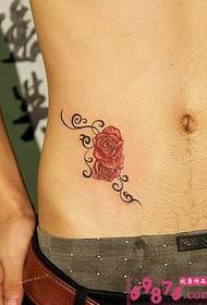 ragazzo Tatuaggio alla moda con personalità addominale rosa