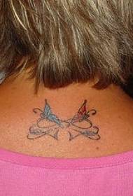 Ladies Neck Bow Tattoo Pattern