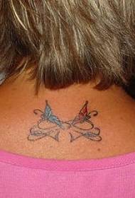 Arabinrin Neck Bow Tattoo Àpẹẹrẹ