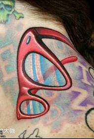 neck glasses tattoo pattern