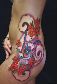 sexy girl hip beautiful beautiful pansy tattoo picture