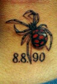 Dema uye Tsvuku Spider Chaizvoizvo Tatoo Matato