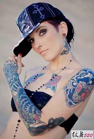 чарівна дівчинка квітки 31273 - татуювання татуювання стегна цуценя