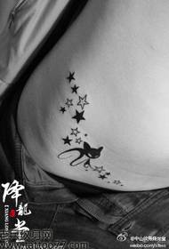 szépség hasa divat totem macska ötágú csillag tetoválás minta