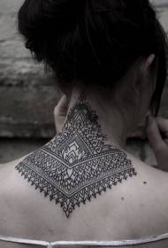 Hals schwarze Linie Stammes-Vanille-Tattoo-Muster
