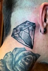 hals Enkelt svart prick diamant tatoveringsmønster