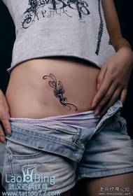 model de tatuaj abdomen: model de tatuaj de viță de vie floare burtă frumusețe