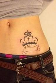 wzór tatuażu korona brzuch brzuch piękno
