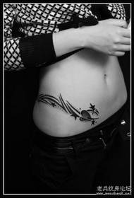 skönhet mage kärlek hjärta femkantiga Star totem vinstock tatuering mönster