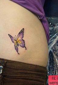 jenter mage liten og populær farge sommerfugl tatovering mønster