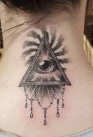 Neck Барокко Style көз тату үлгүсүнө кара сырдуу пирамида