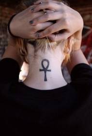 beuheung sederhana Mesir hideung cirian pola tato cross
